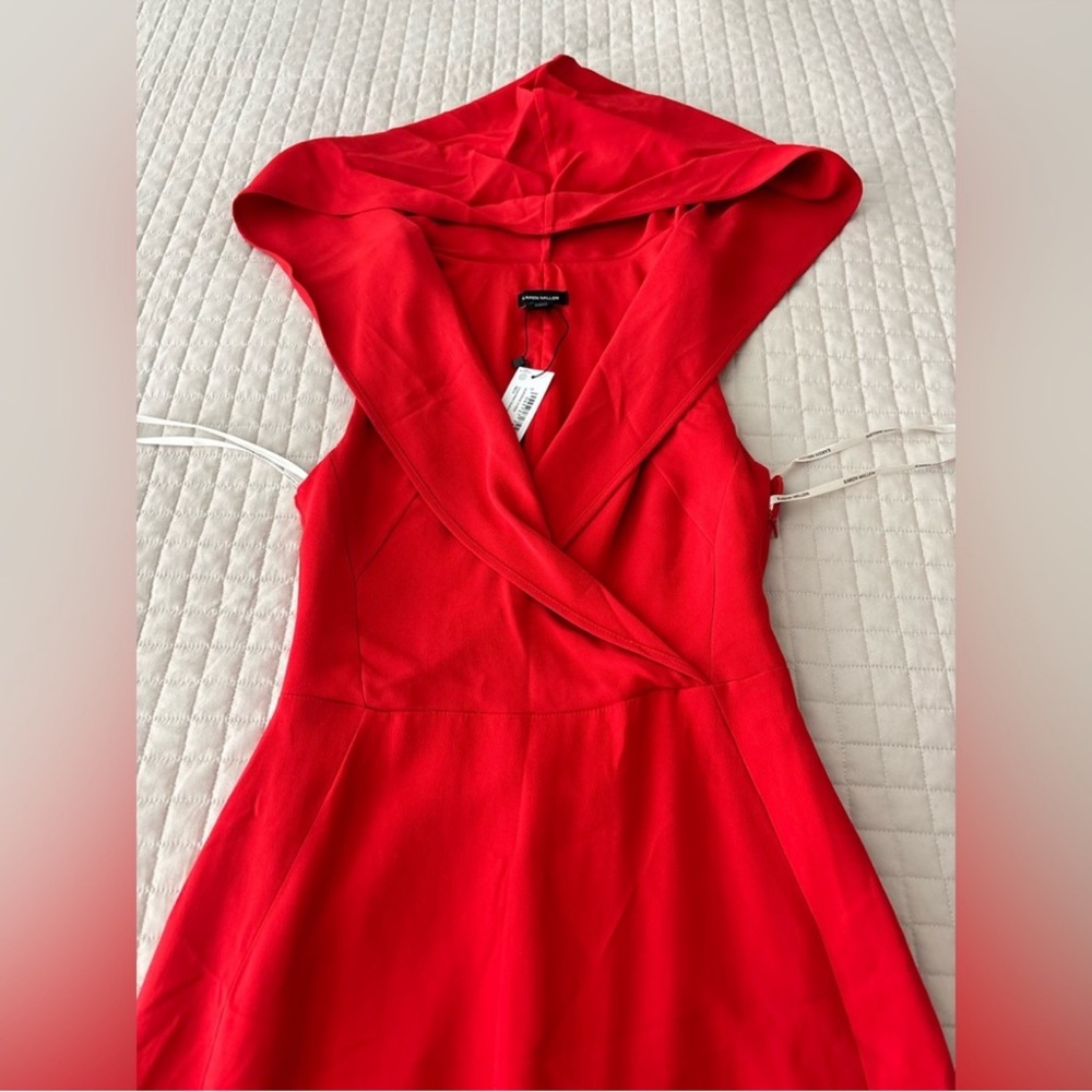 Karen Millen Red One-Shoulder Hooded Dress